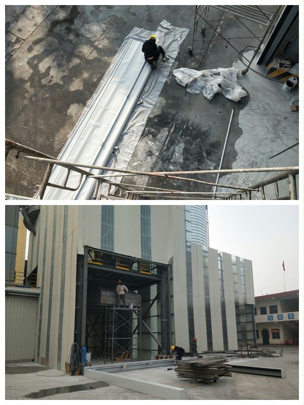 现场抗风堆积门安装