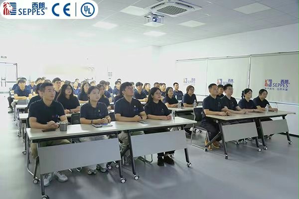 西朗门业董事长杨元嘉带领全体员工观看阅兵仪式