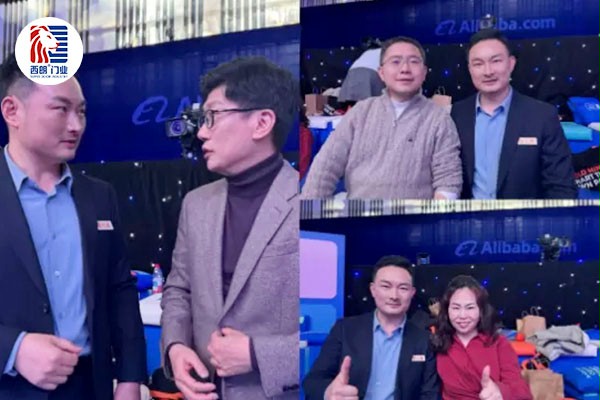 杨元嘉与三位专业评委交流合影，分别为：阿里巴巴国际站张阔总裁、知名经济学家薛兆丰教授、产品战略专家与畅销书作者梁宁